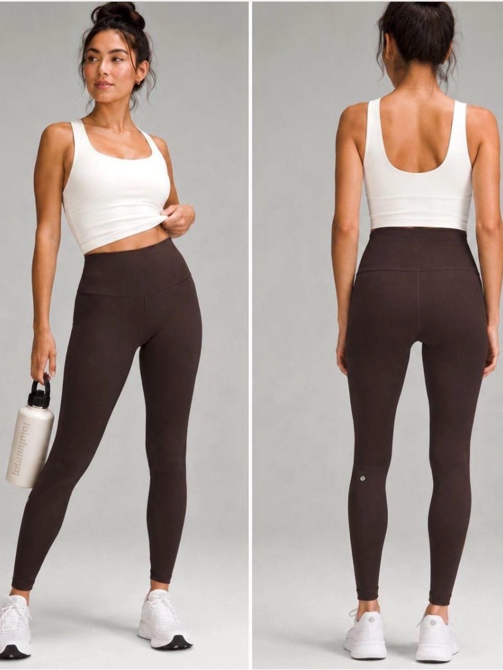 lululemon Wunder Train Ribbed High-Rise Tight 28” inseam in Espresso size 6 NWT